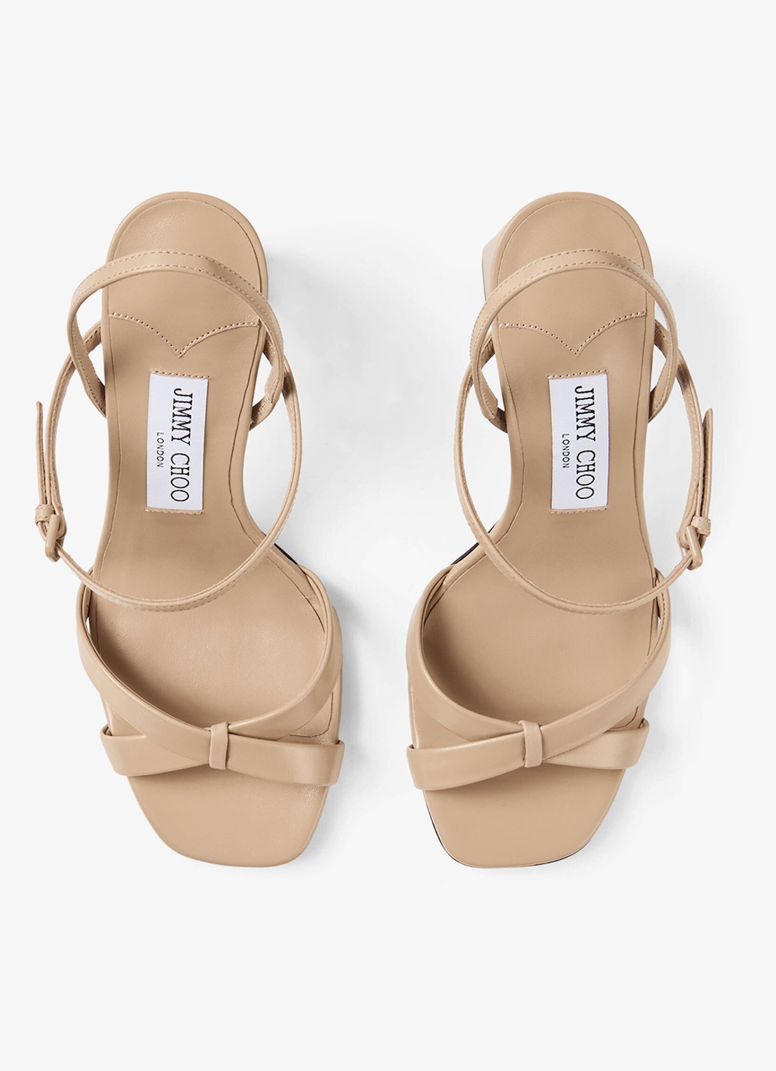 Jimmy Choo Elsy/Bh 85 sandalette van lamsleer - detail beige