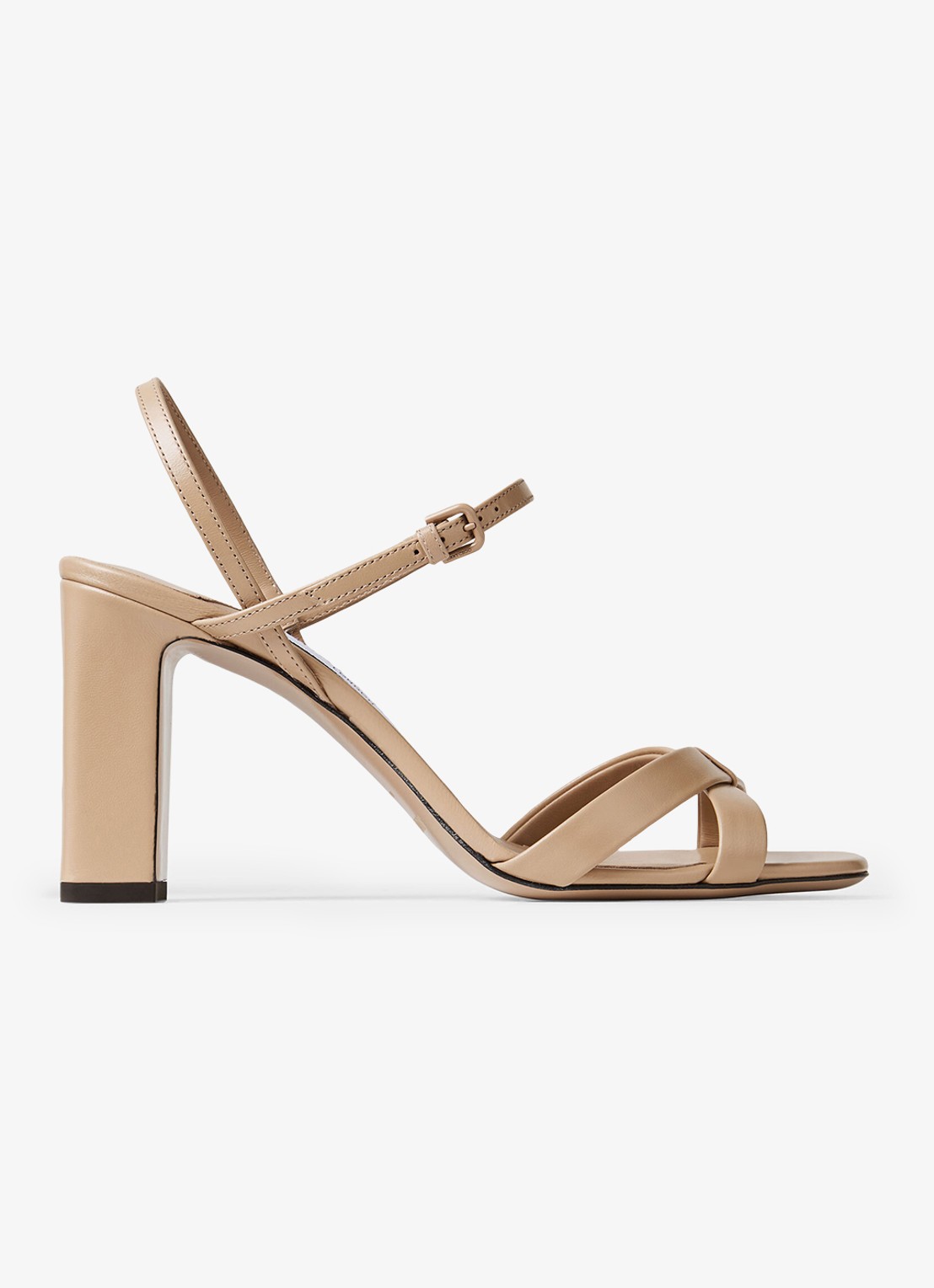 Jimmy Choo Elsy/Bh 85 sandalette van lamsleer - voorkant 3 beige