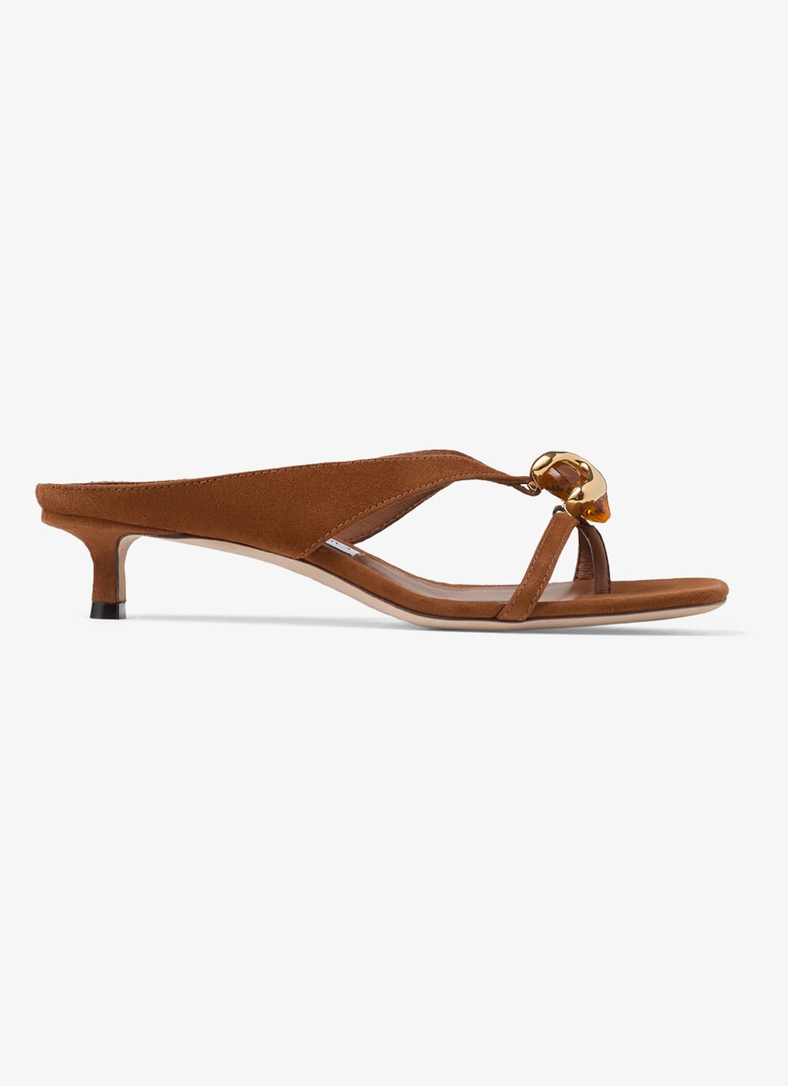 Jimmy Choo Emeri Stone 35 muiltje van geitenleer - voorkant bruin