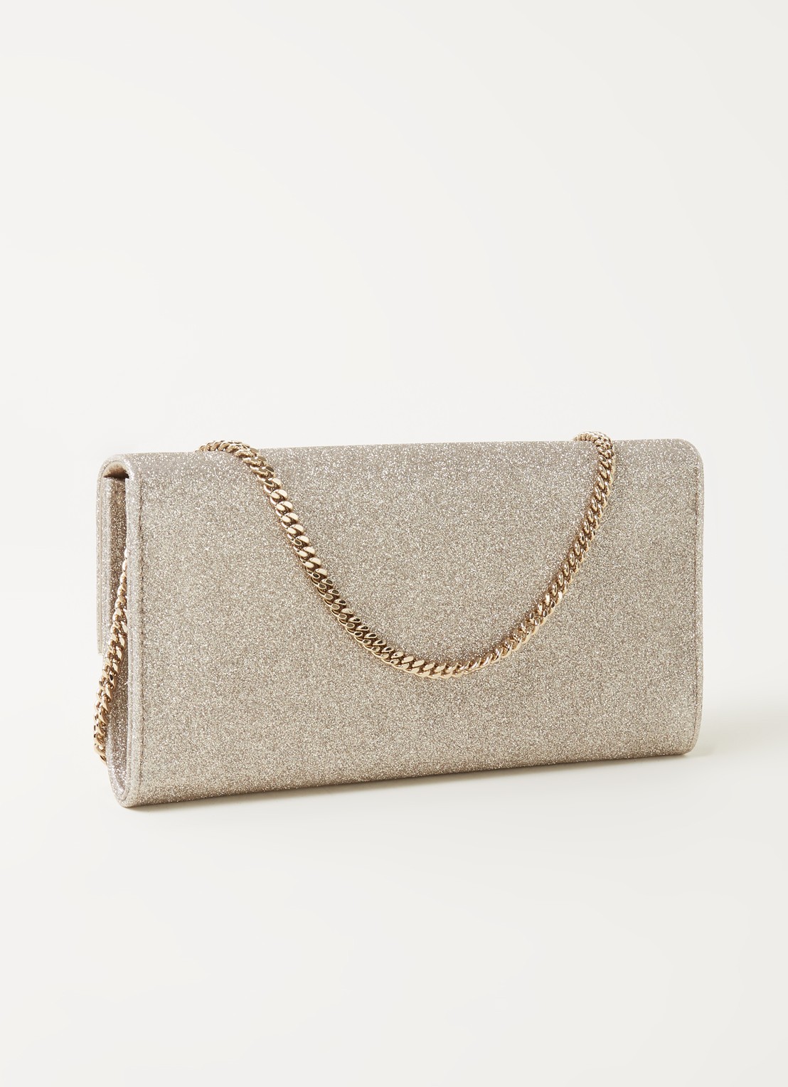 Jimmy Choo Emmie clutch met glitter - achterkant 7 goud