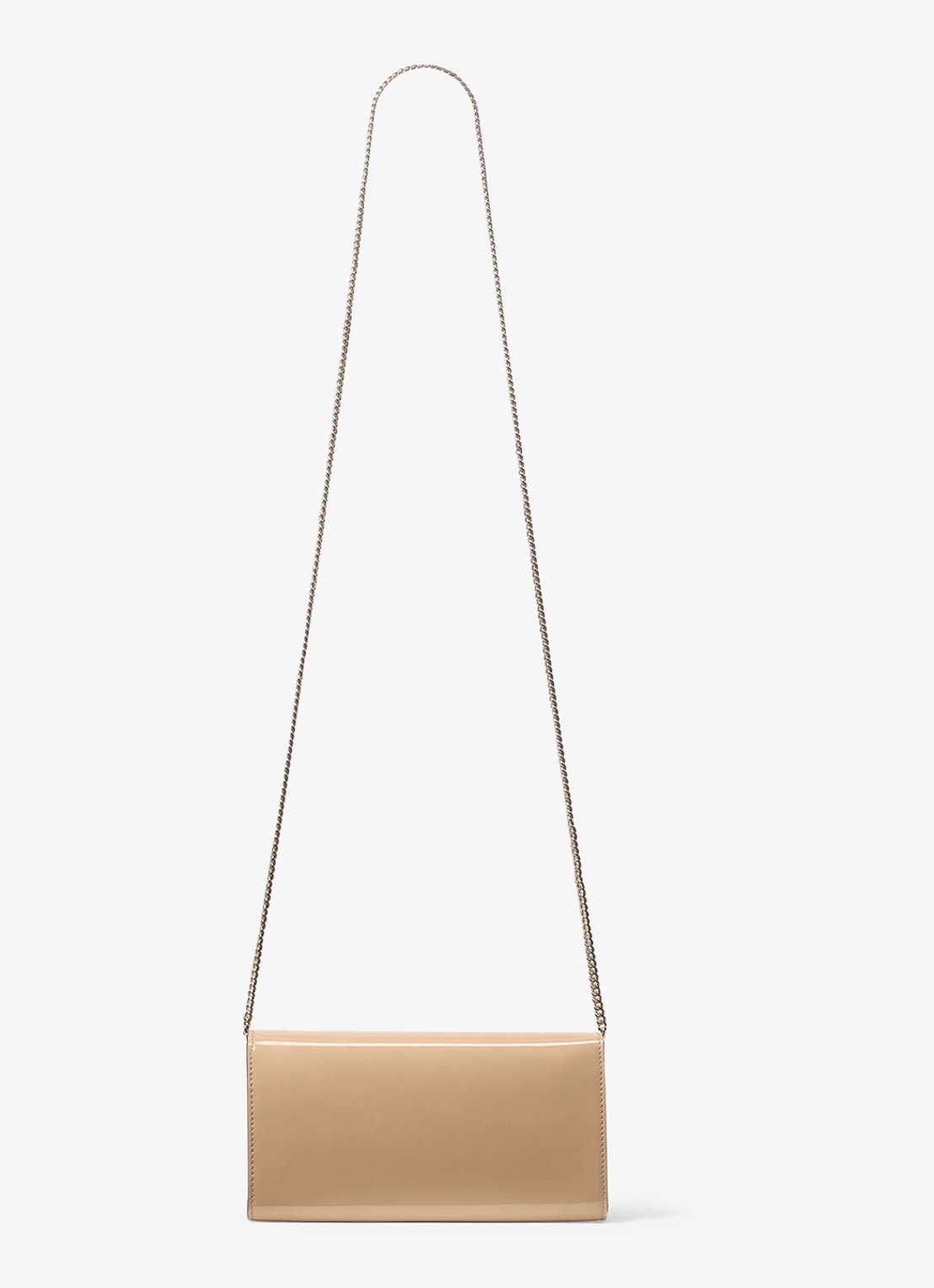 Jimmy Choo Emmie clutch van kalfsleer met afneembare schouderriem - achterkant 5 beige