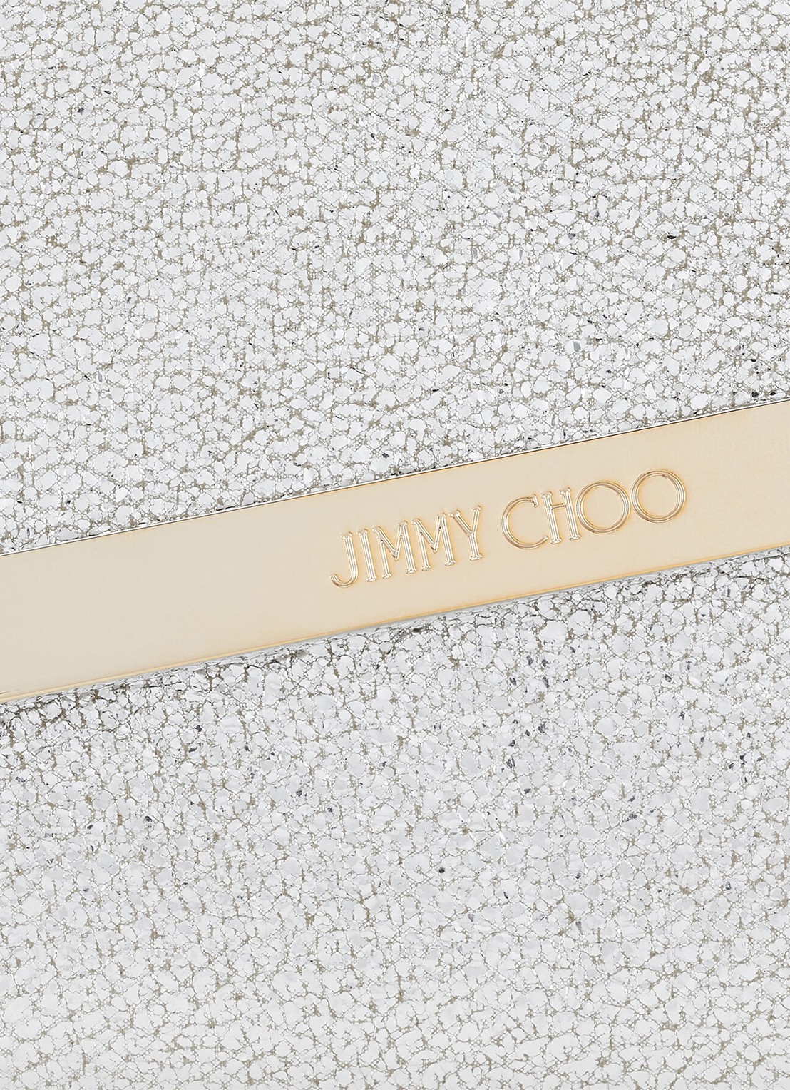 Jimmy Choo Emmie clutch van leer met afneembare schouderriem - detail 4 zilver