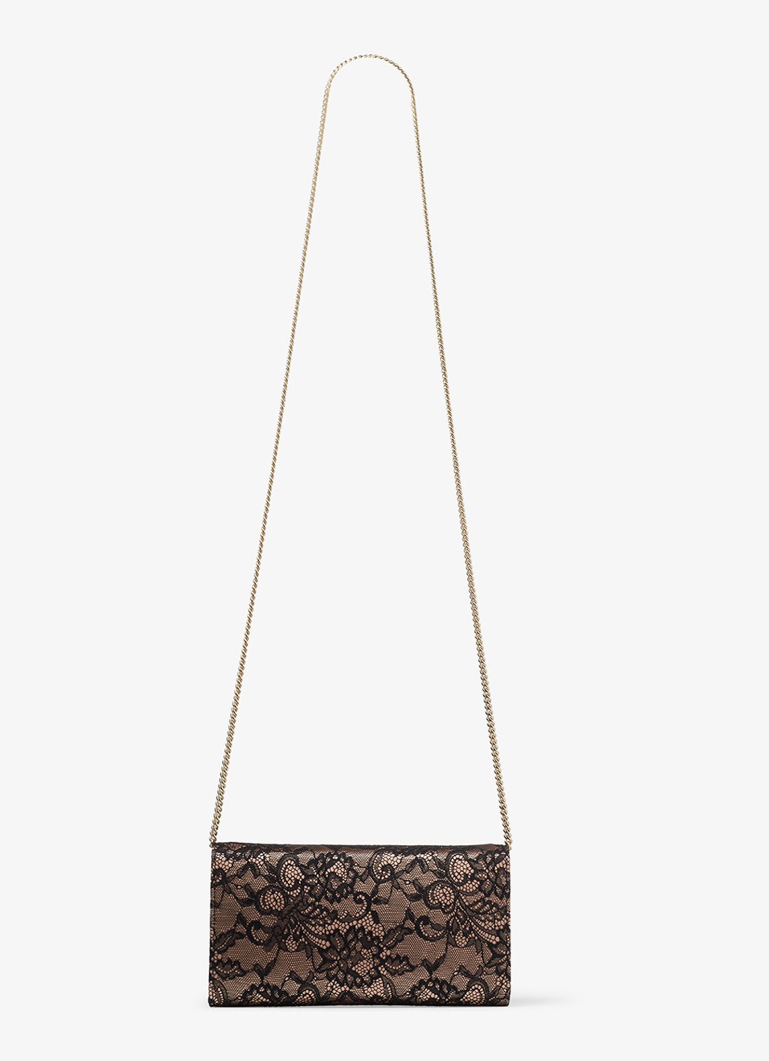 Jimmy Choo Emmie Mini clutch met kant en afneembare schouderriem - achterkant zwart