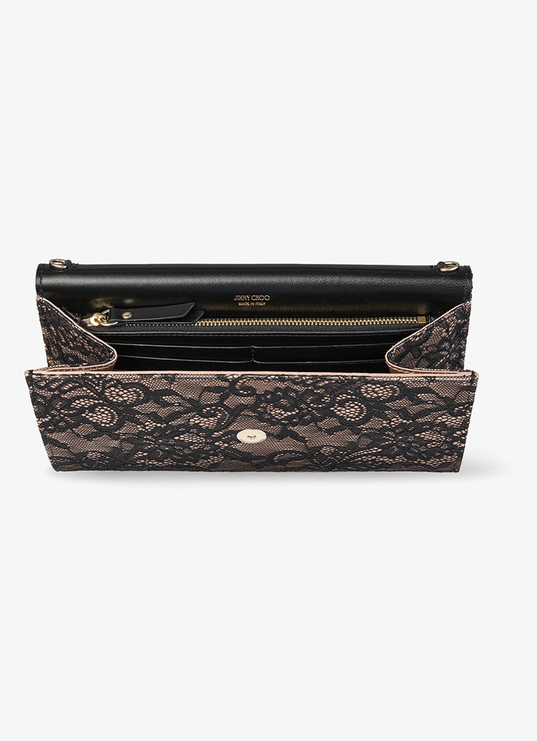 Jimmy Choo Emmie Mini clutch met kant en afneembare schouderriem - detail 2 zwart