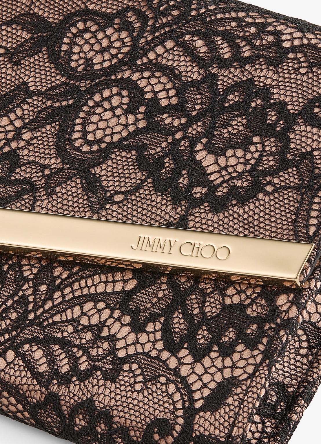 Jimmy Choo Emmie Mini clutch met kant en afneembare schouderriem - detail 3 zwart