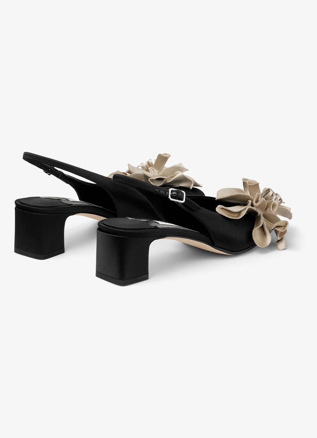 Jimmy Choo Eyla 45 slingback van satijn - achterkant 5 zwart