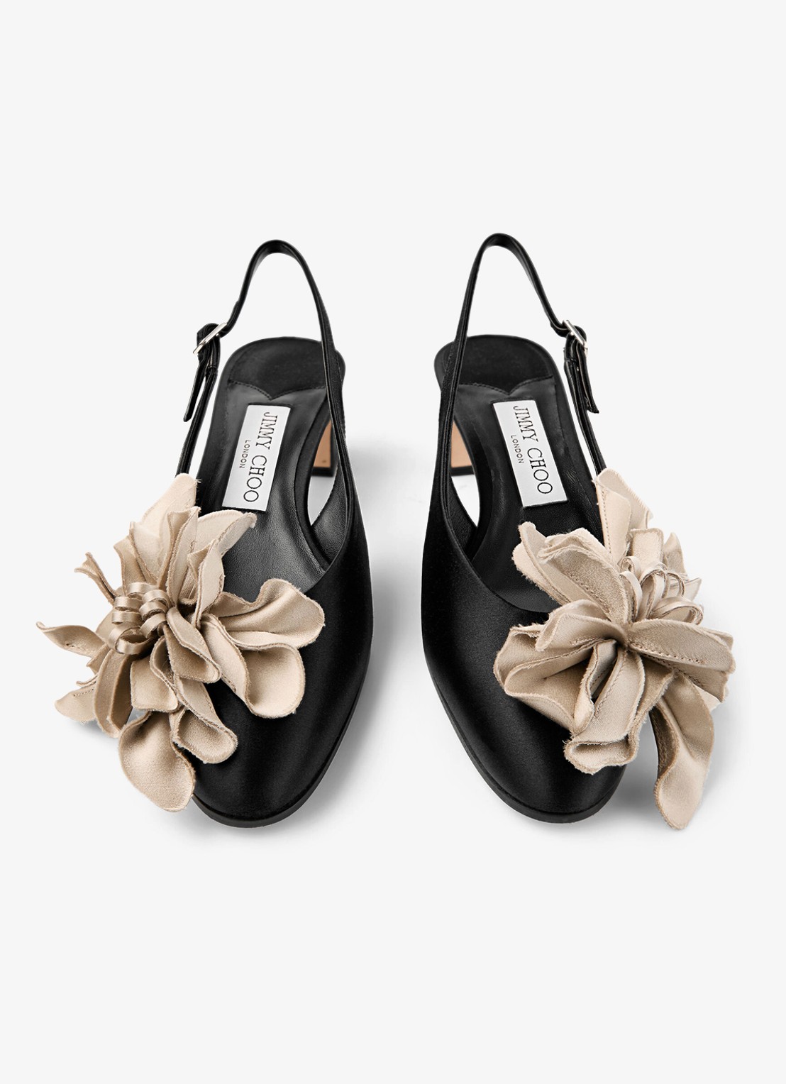 Jimmy Choo Eyla 45 slingback van satijn - detail 3 zwart