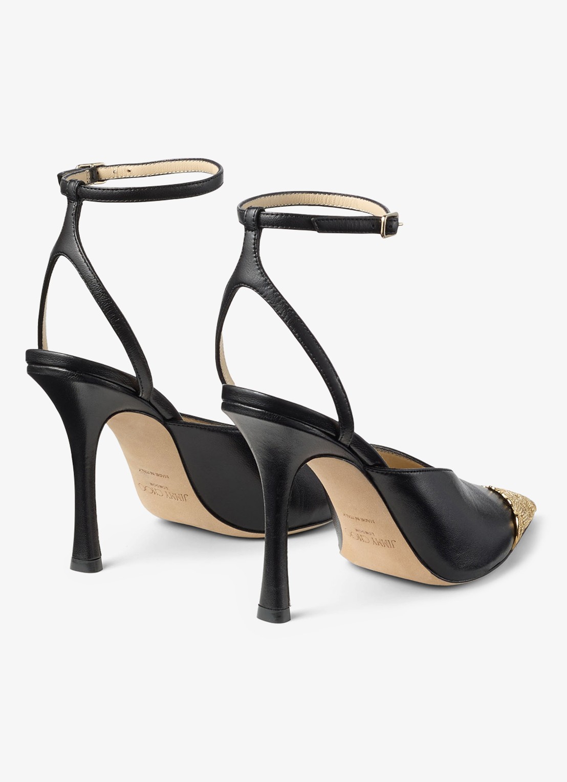 Jimmy Choo Faiz 100 sandalette van leer - achterkant zwart
