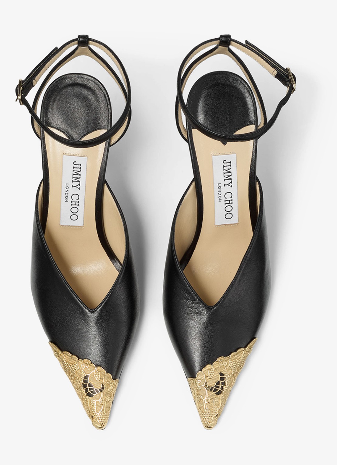 Jimmy Choo Faiz 100 sandalette van leer - detail 2 zwart