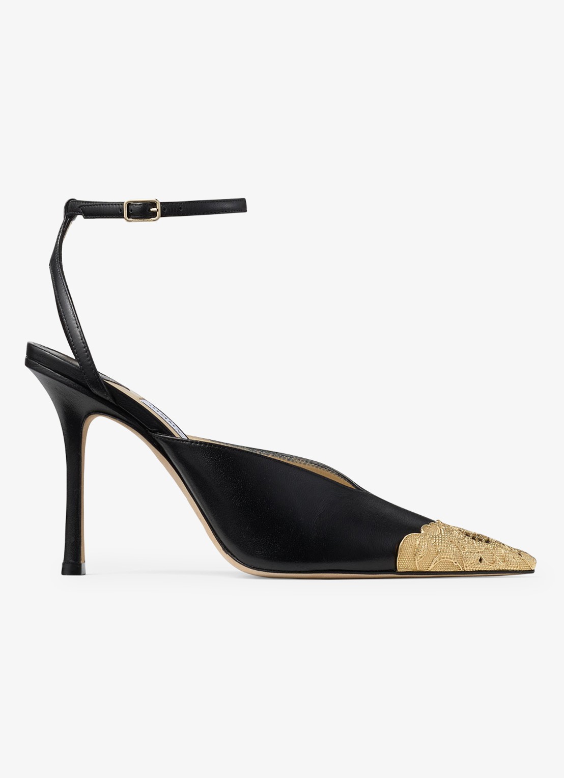 Jimmy Choo Faiz 100 sandalette van leer - voorkant 4 zwart