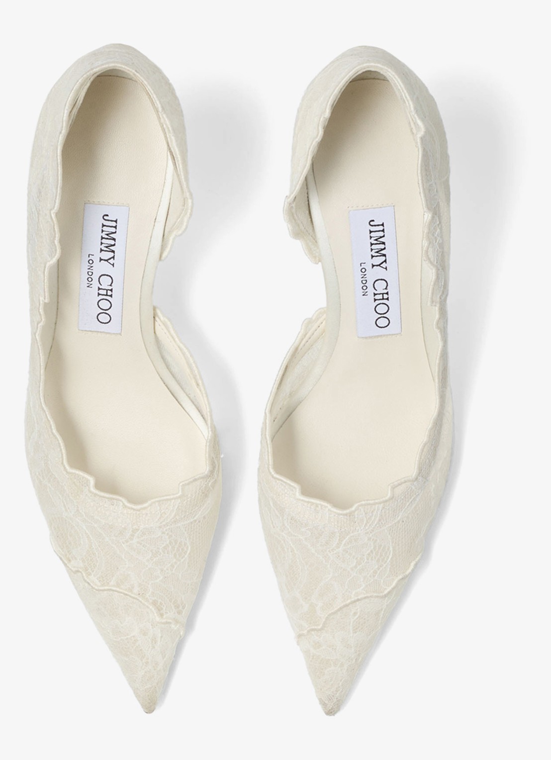 Jimmy Choo Faiz 65 pump van kant - detail 3 gebroken wit