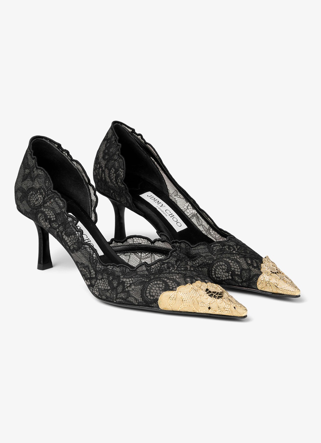 Jimmy Choo Faiz 65 pump van kant - voorkant 5 zwart
