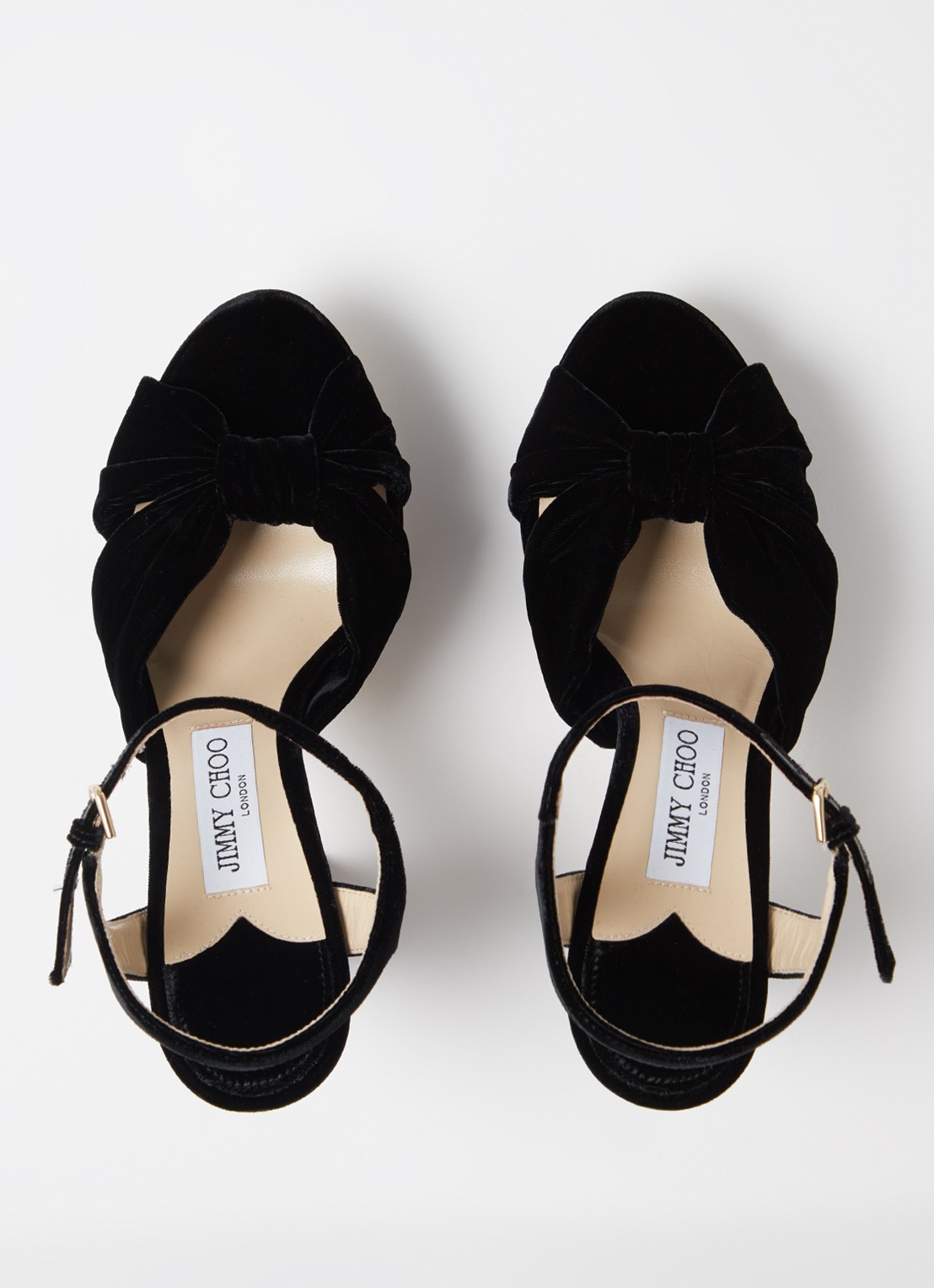 Jimmy Choo Heloise 120 sandalette van fluweel  - detail 3 zwart