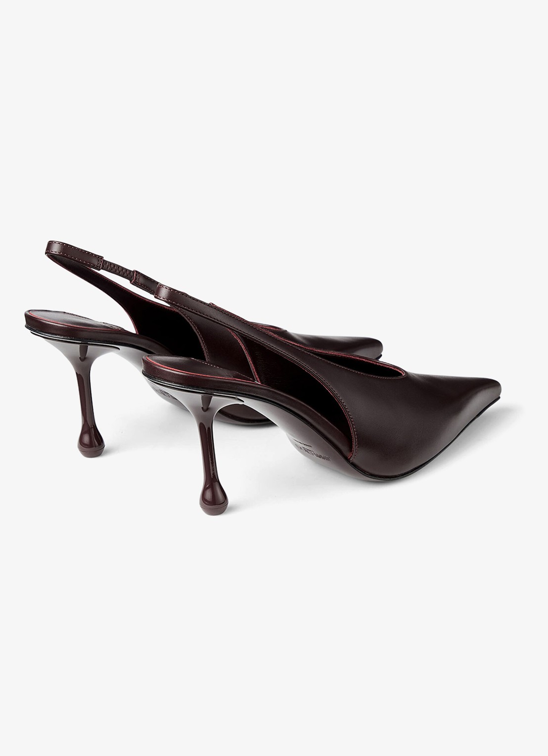 Jimmy Choo Isa 80 slingback van kalfsleer - achterkant bordeauxrood