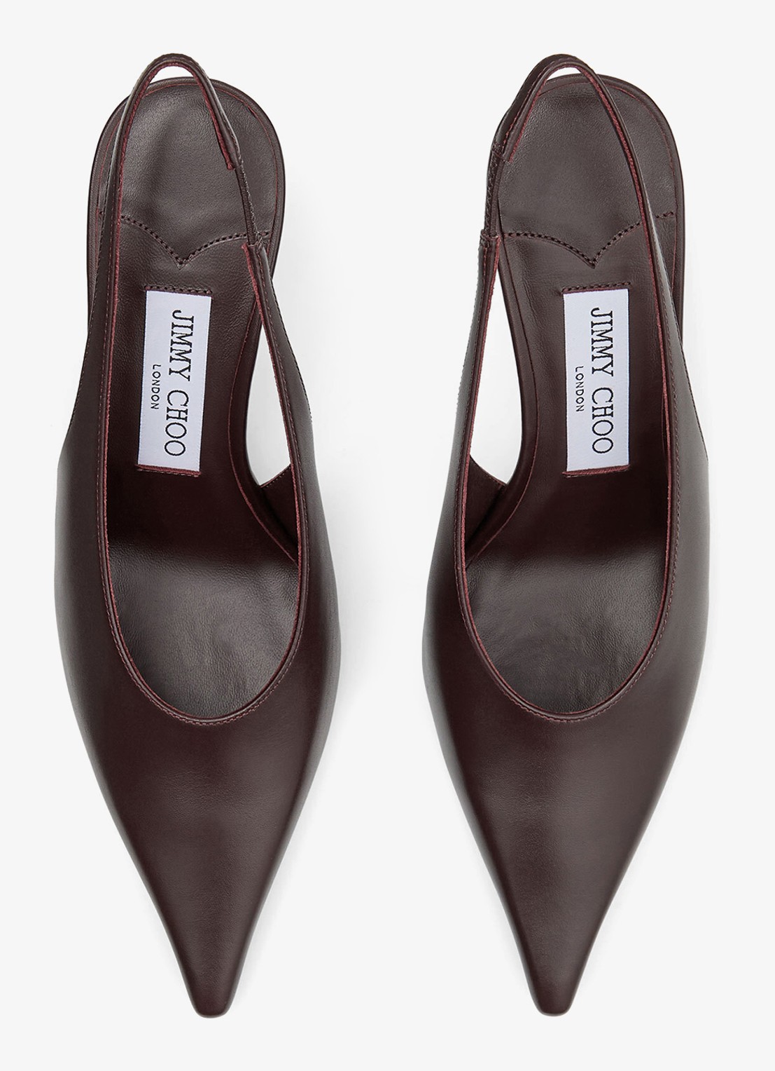 Jimmy Choo Isa 80 slingback van kalfsleer - detail 4 bordeauxrood
