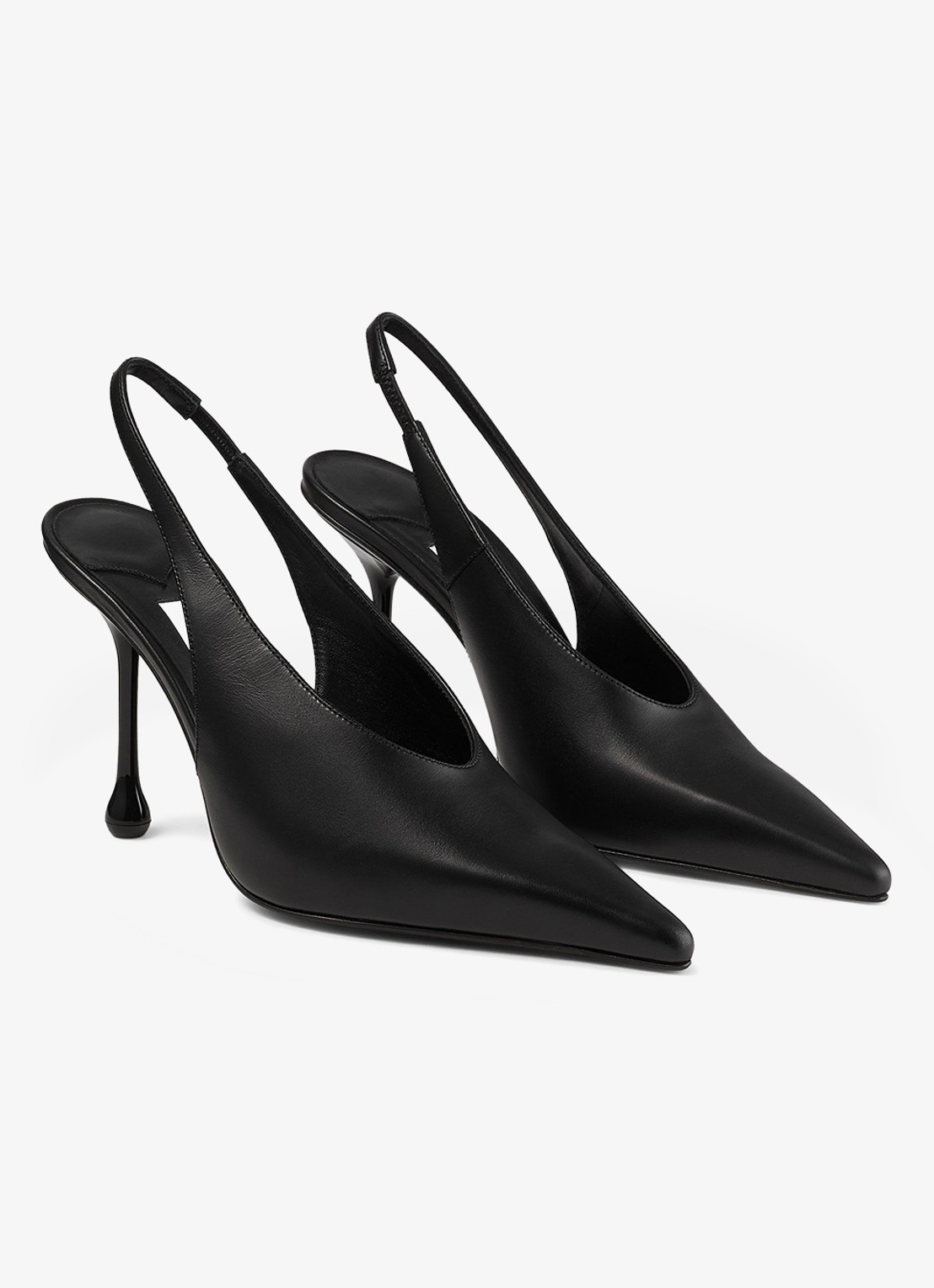 Jimmy Choo Isa 95 slingback van kalfsleer - voorkant 2 zwart