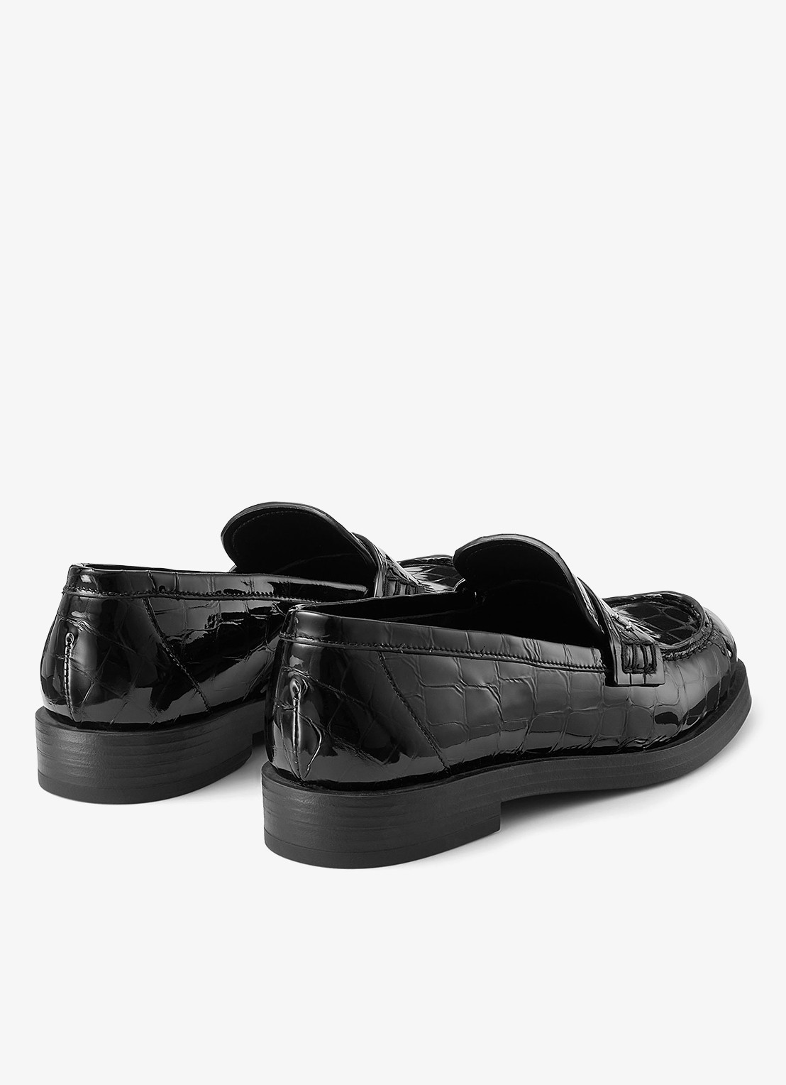 Jimmy Choo Ivy loafer van kalfsleer met crocostructuur - achterkant 3 zwart