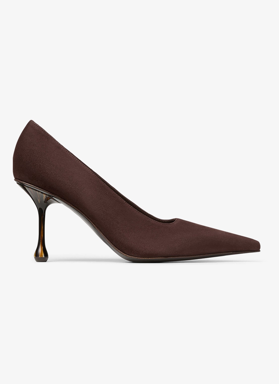 Jimmy Choo Ixia 80 pump van geitensuède - voorkant 3 donkerbruin