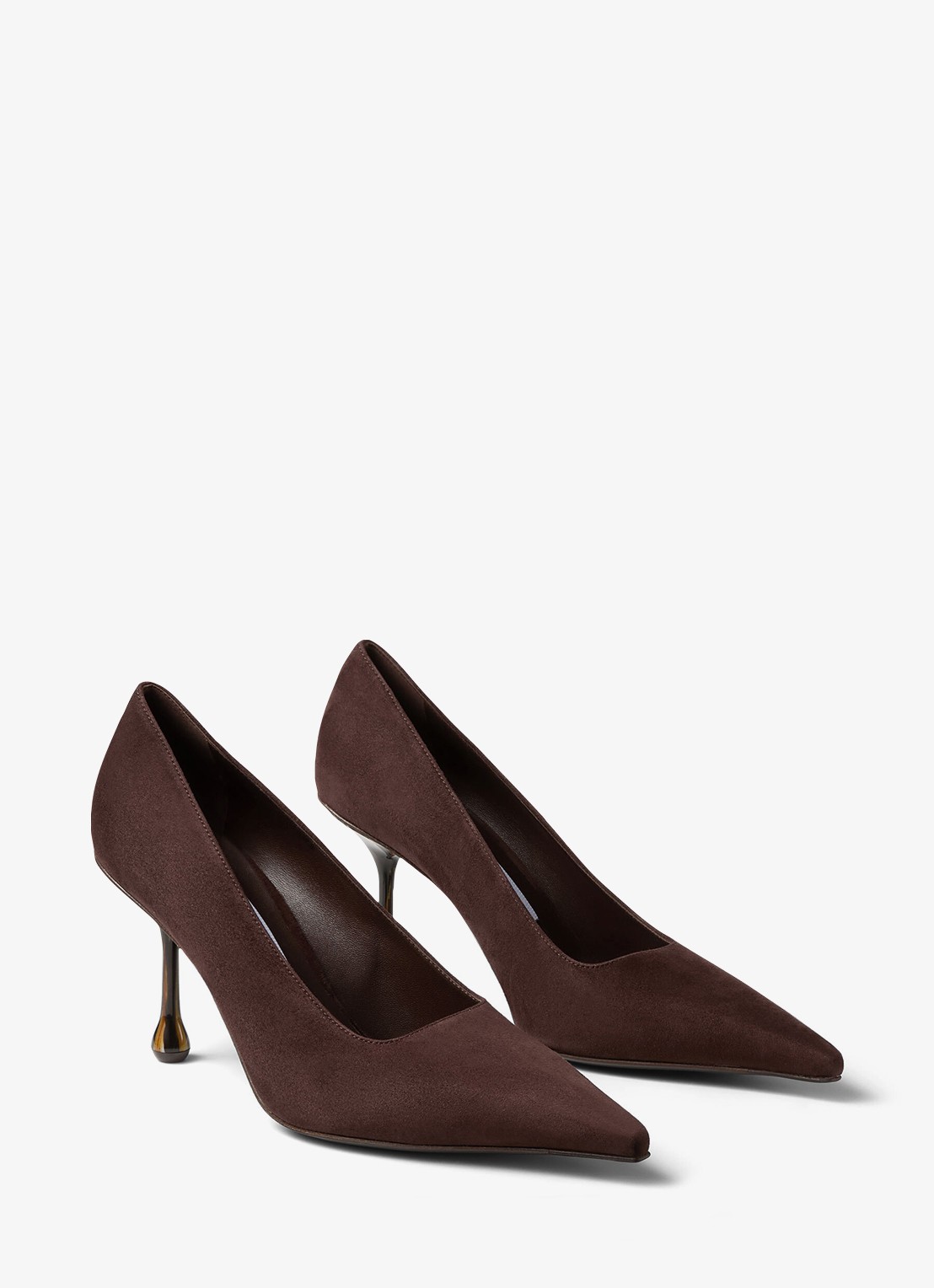 Jimmy Choo Ixia 80 pump van geitensuède - voorkant 4 donkerbruin
