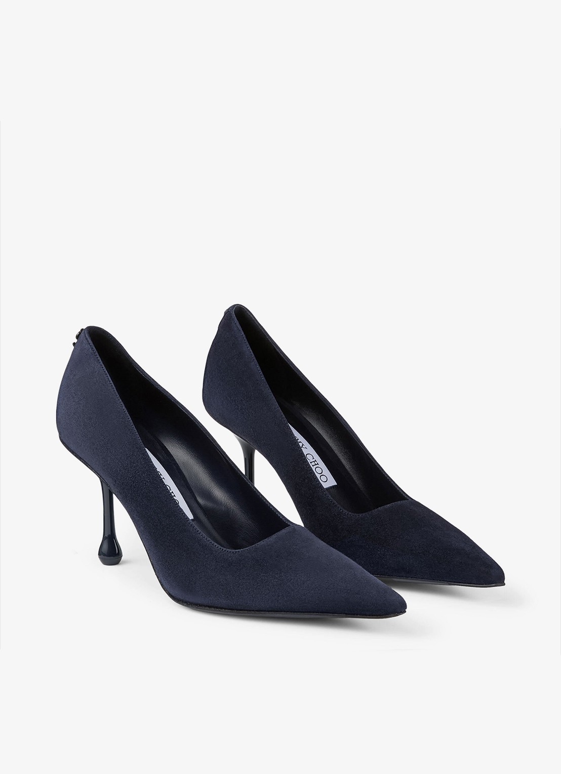 Jimmy Choo Ixia 80 pump van geitensuède - voorkant 2 donkerblauw