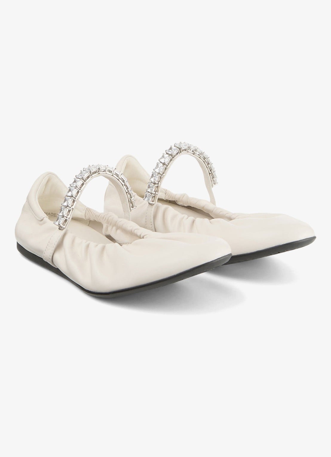 Jimmy Choo Jade ballerina van leer - detail 4 gebroken wit