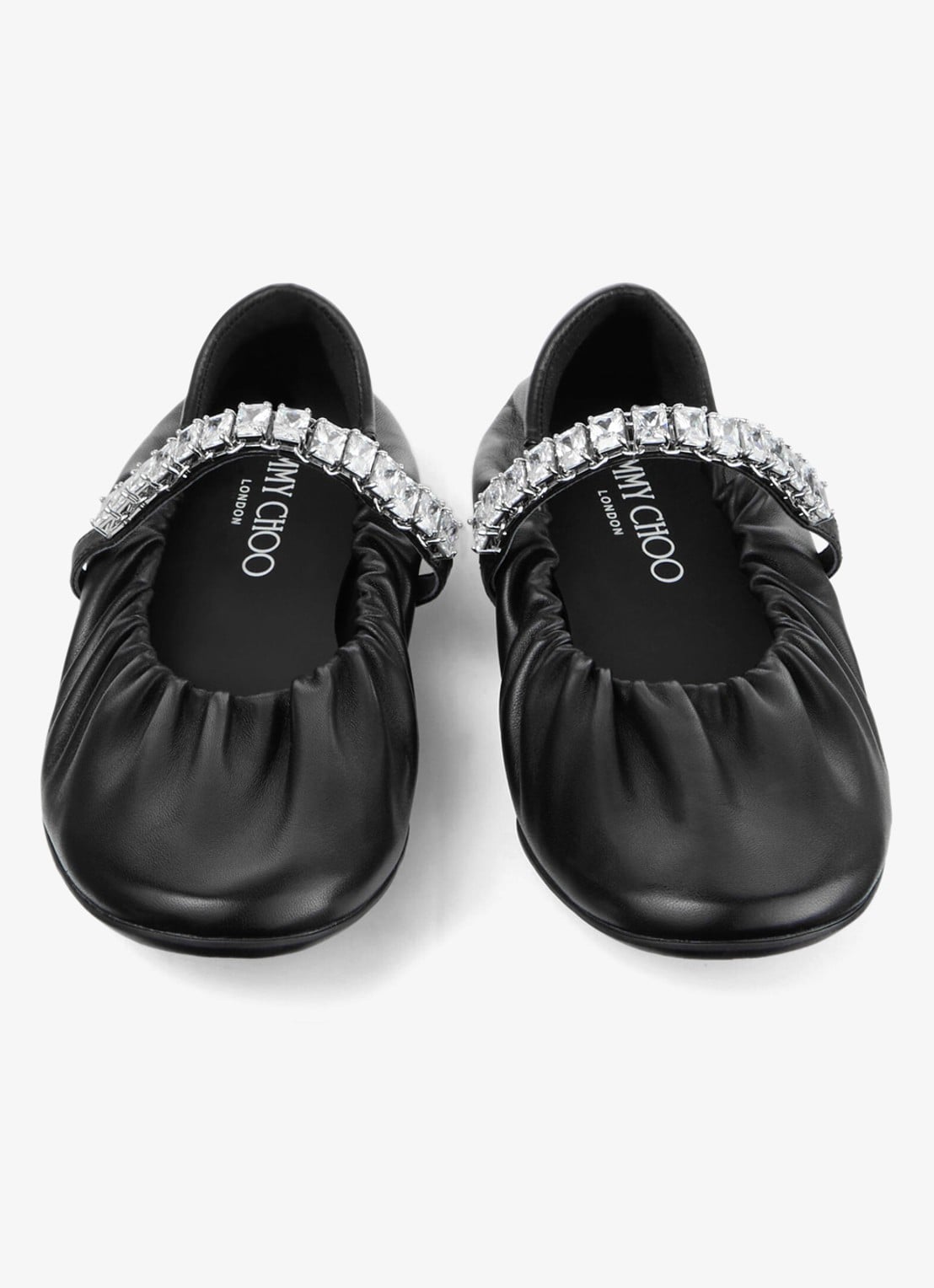 Jimmy Choo Jade ballerina van leer - detail 4 zwart