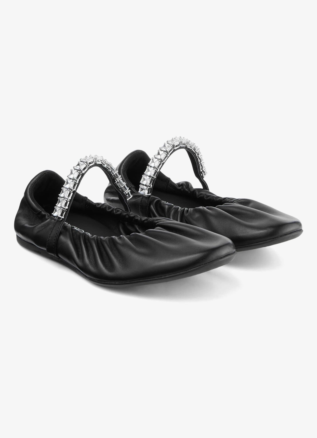 Jimmy Choo Jade ballerina van leer - voorkant 2 zwart