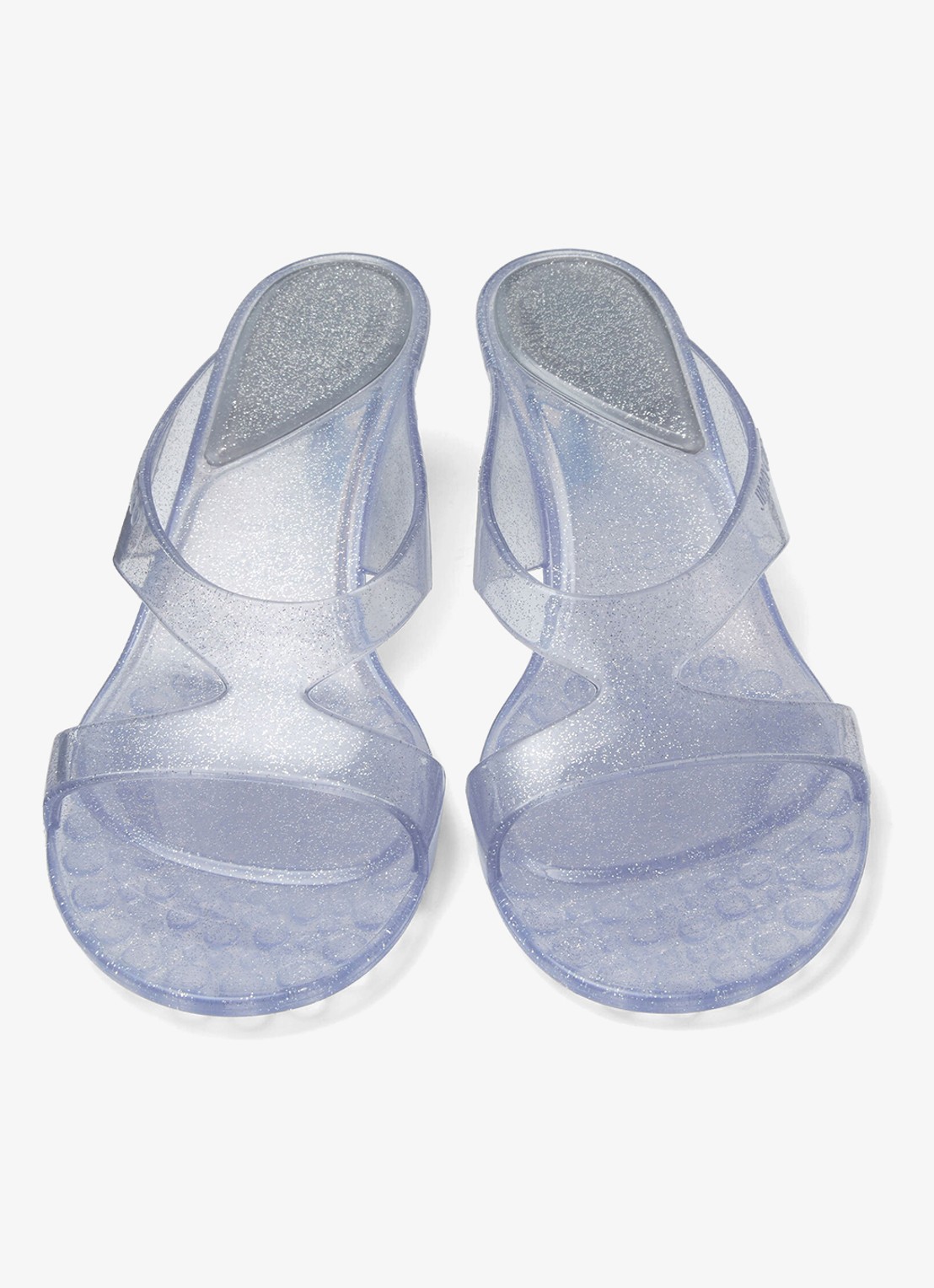 Jimmy Choo Jelly Drop 50 muiltje van rubber met glitter - detail 2 zilver