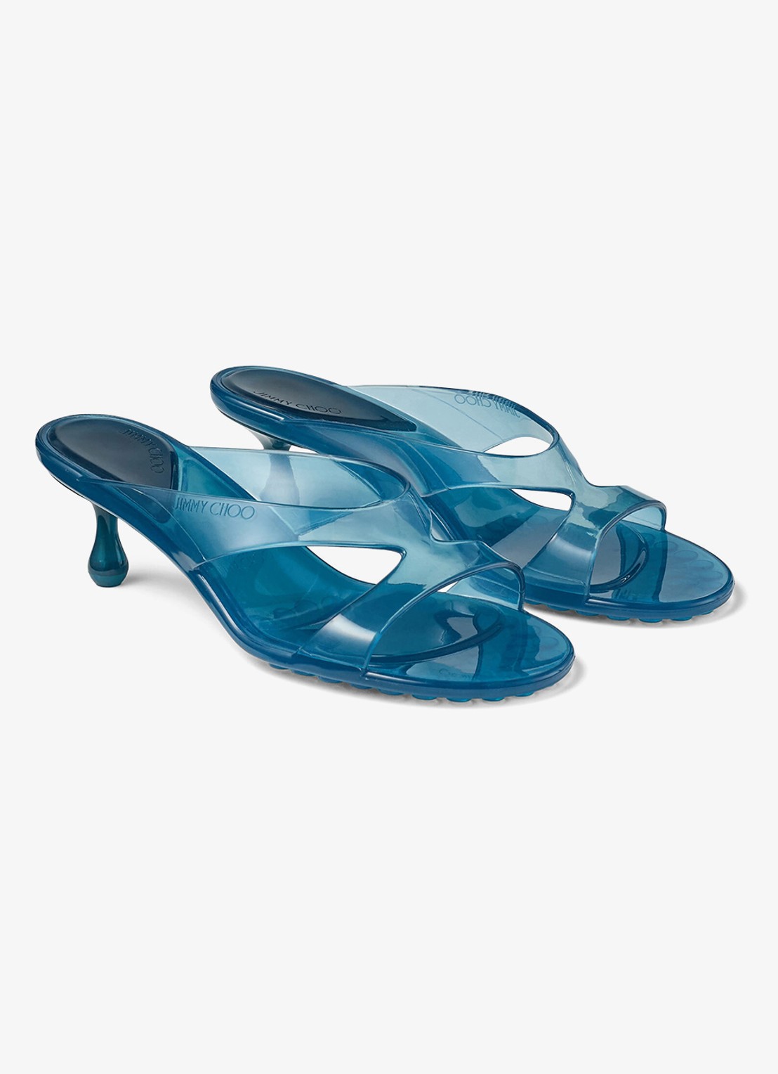 Jimmy Choo Jelly Drop 50 muiltje van rubber - detail 2 blauw