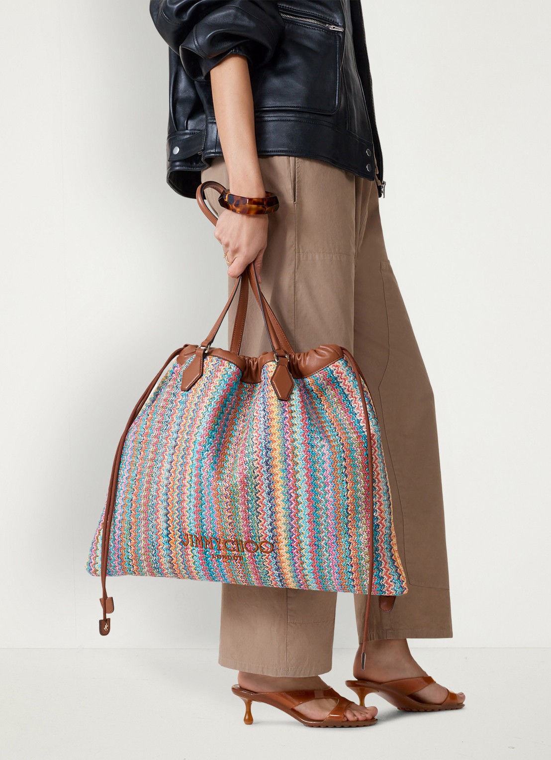 Jimmy Choo Jelly Drop 50 muiltje van rubber - voorkant 5 bruin