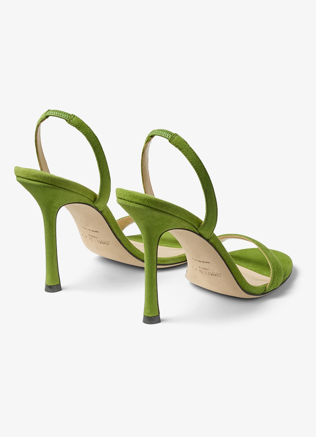 Jimmy Choo Jenn 100 sandalette van geitensuède - achterkant 6 groen