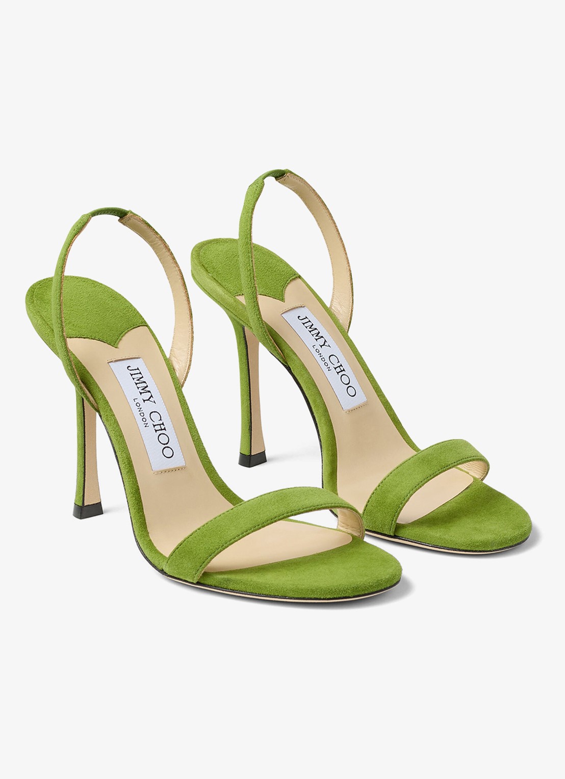 Jimmy Choo Jenn 100 sandalette van geitensuède - detail 3 groen
