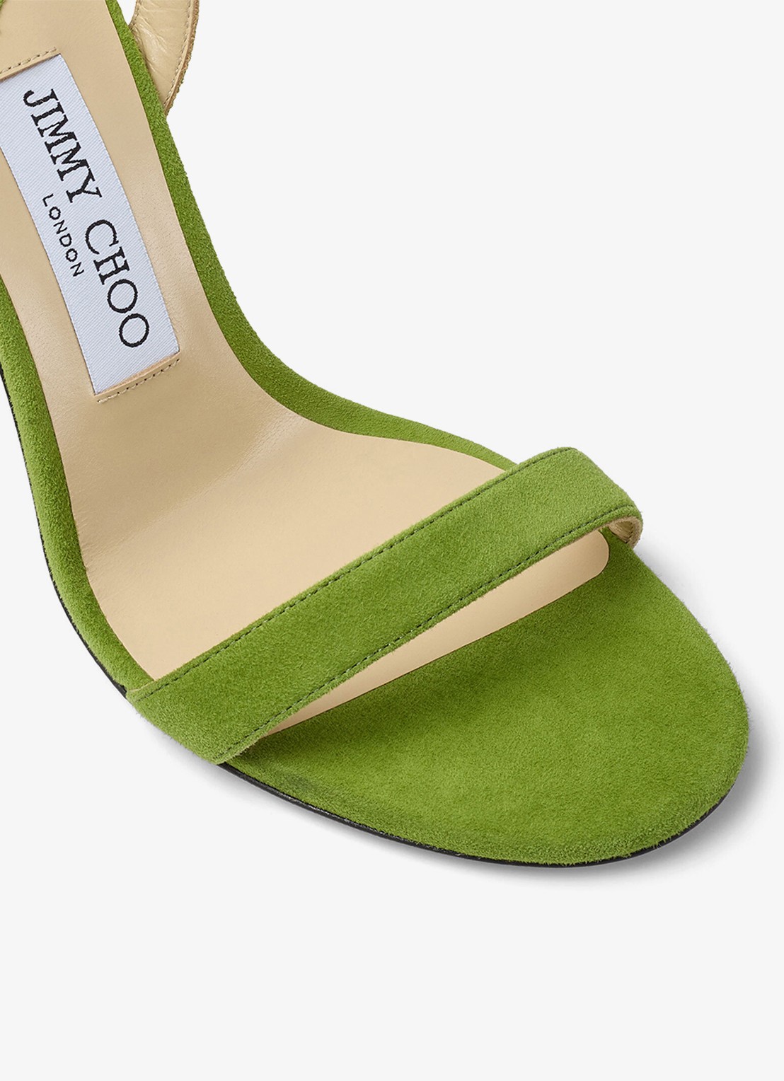 Jimmy Choo Jenn 100 sandalette van geitensuède - detail 5 groen