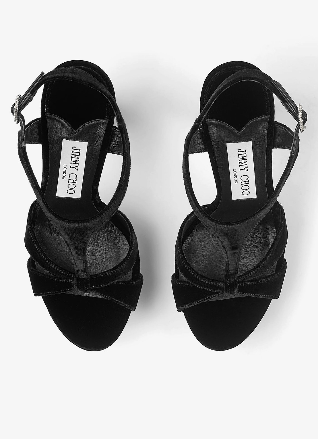 Jimmy Choo Kesia 120 sandalette van fluweel - detail 2 zwart