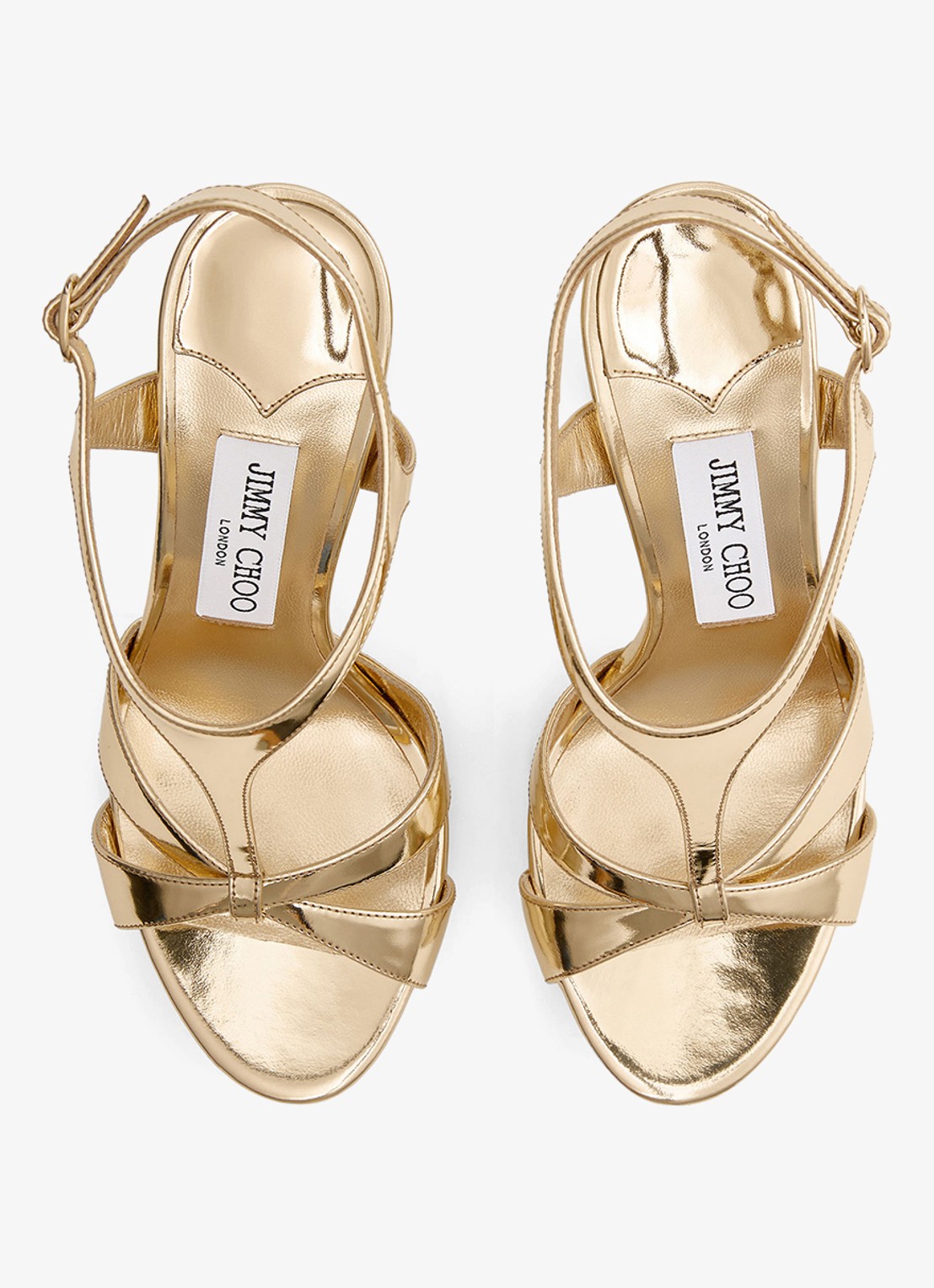 Jimmy Choo Kesia 120 sandalette van kalfsleer met metallic finish - detail 3 goud