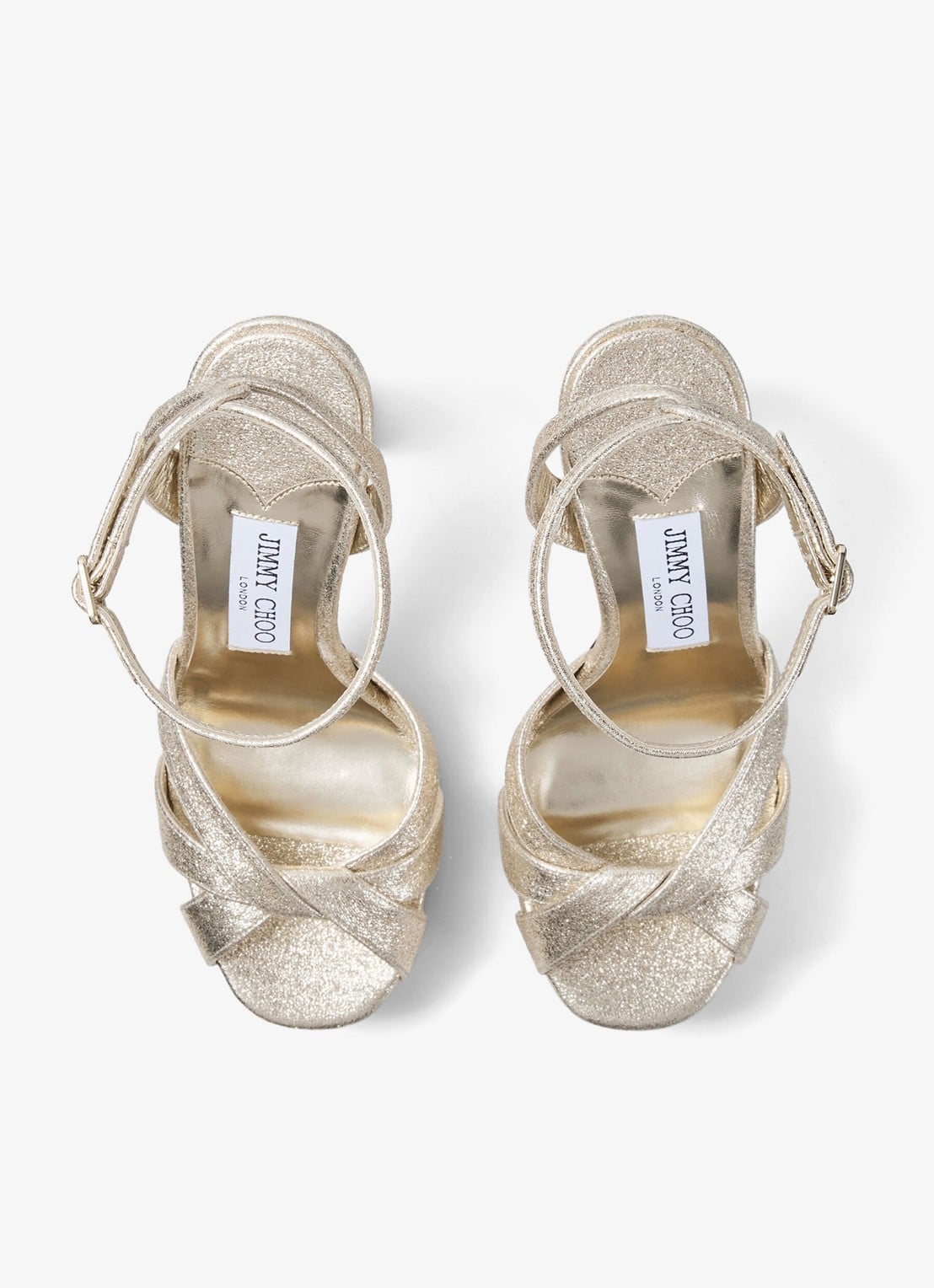 Jimmy Choo Kove 120 sandalette met metallic finish - detail 5 goud