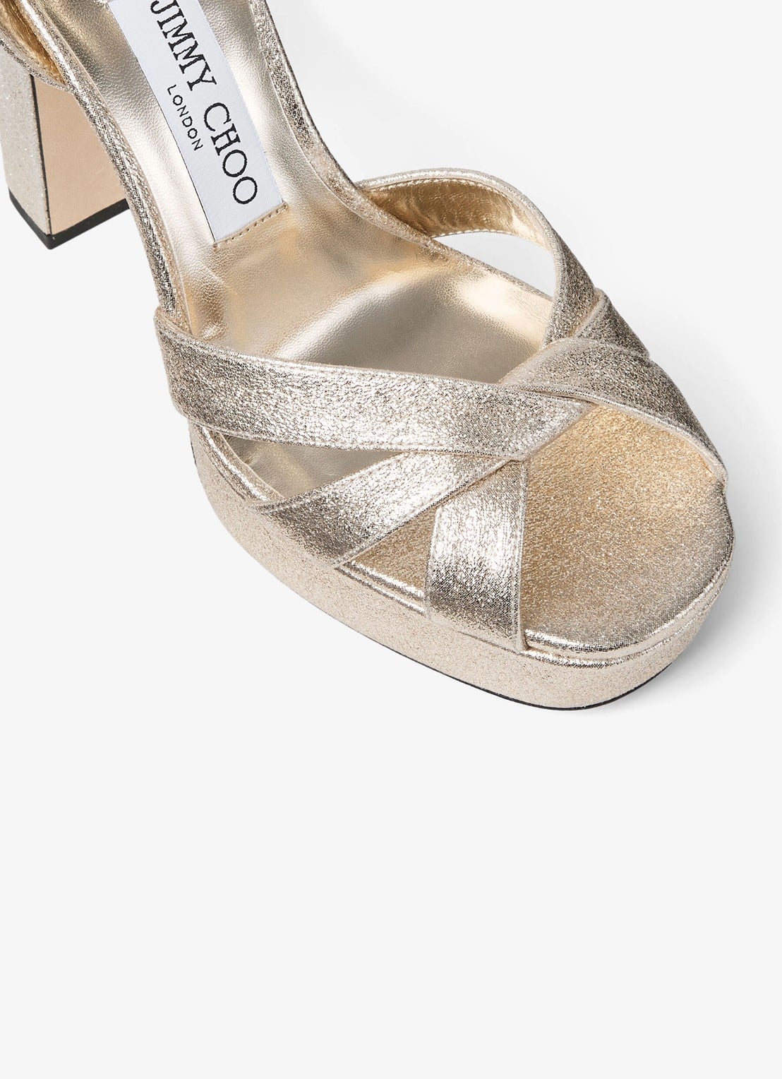 Jimmy Choo Kove 120 sandalette met metallic finish - detail 6 goud
