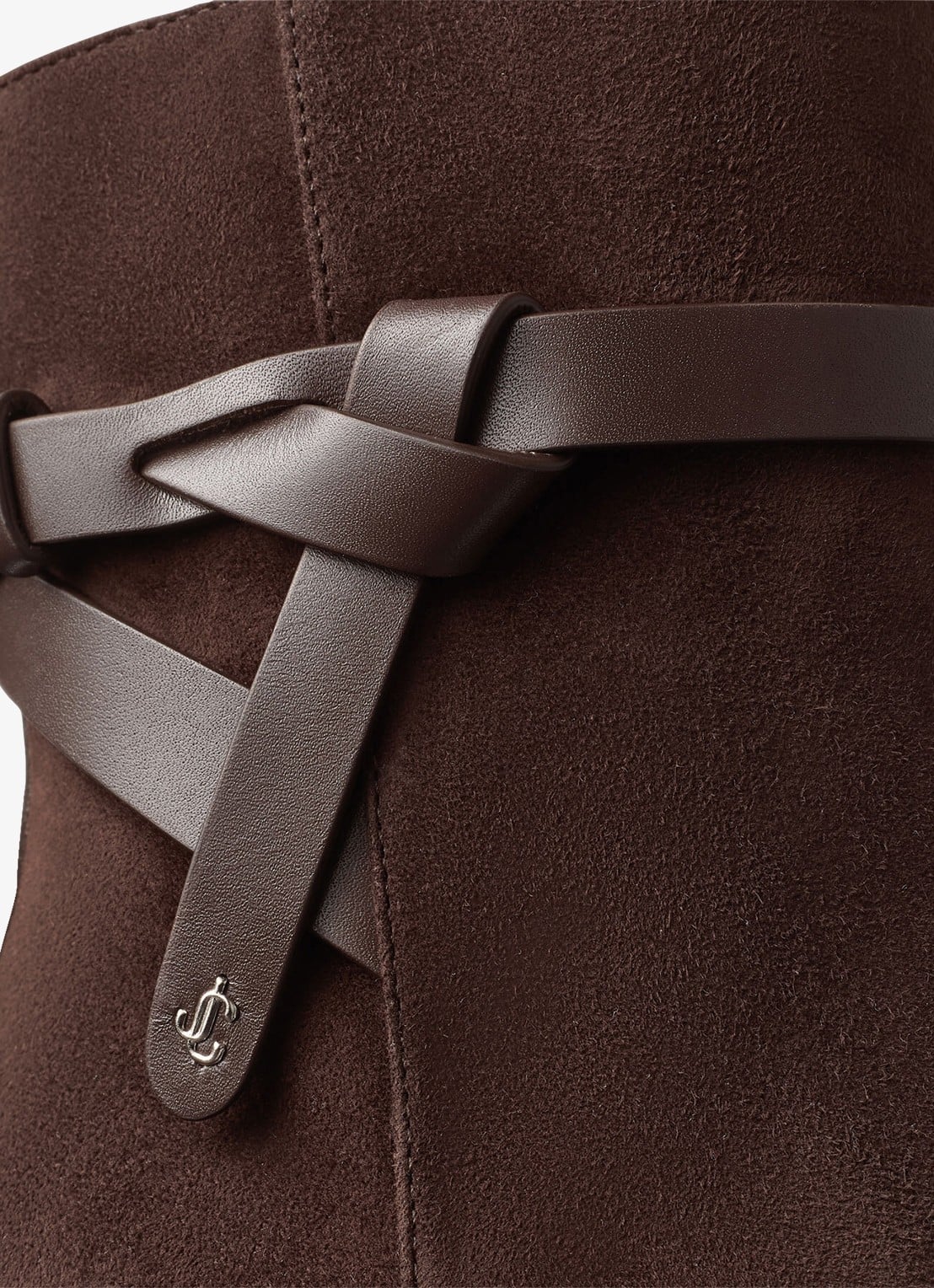 Jimmy Choo Lawton 65 enkellaarsje van geitensuède - detail donkerbruin