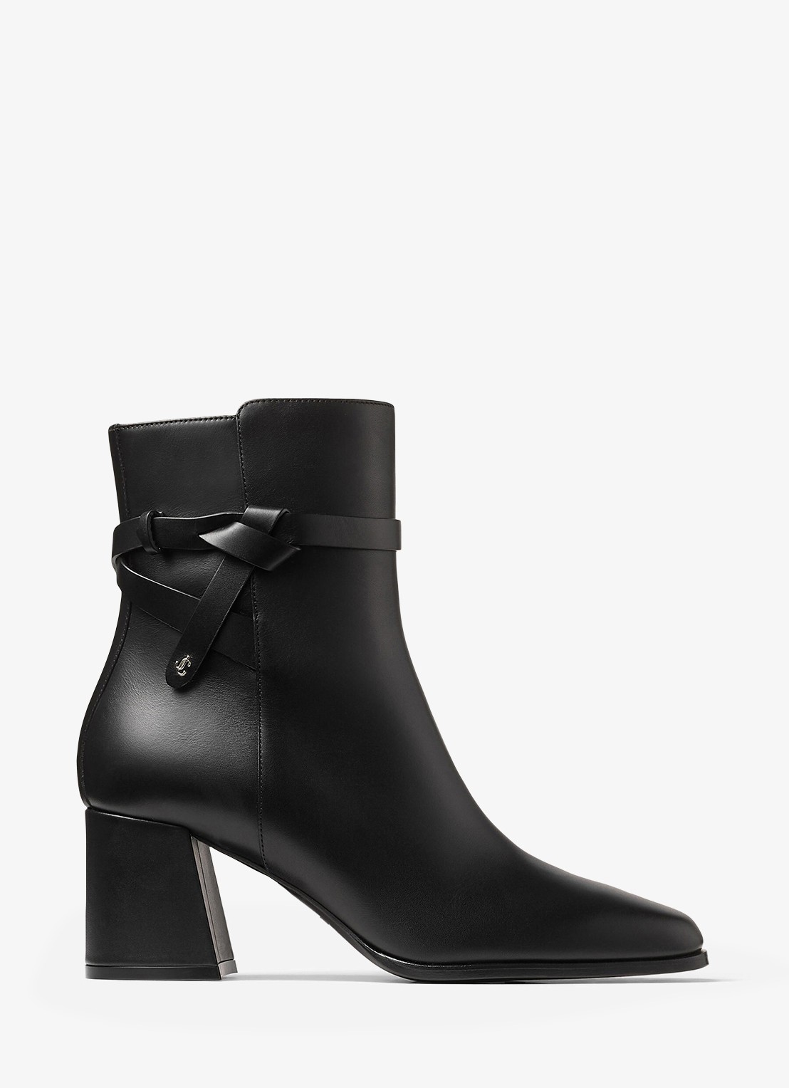 Jimmy Choo Lawton 65 enkellaarsje van kalfsleer - voorkant 3 zwart