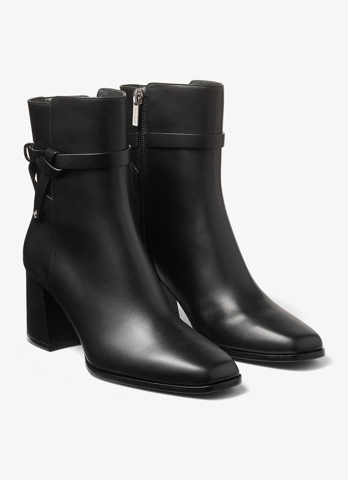 Jimmy Choo Lawton 65 enkellaarsje van kalfsleer - voorkant 4 zwart