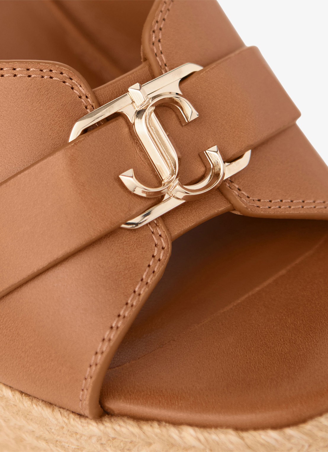 Jimmy Choo Leda Wedge 100 sleehak van kalfsleer - detail 2 bruin