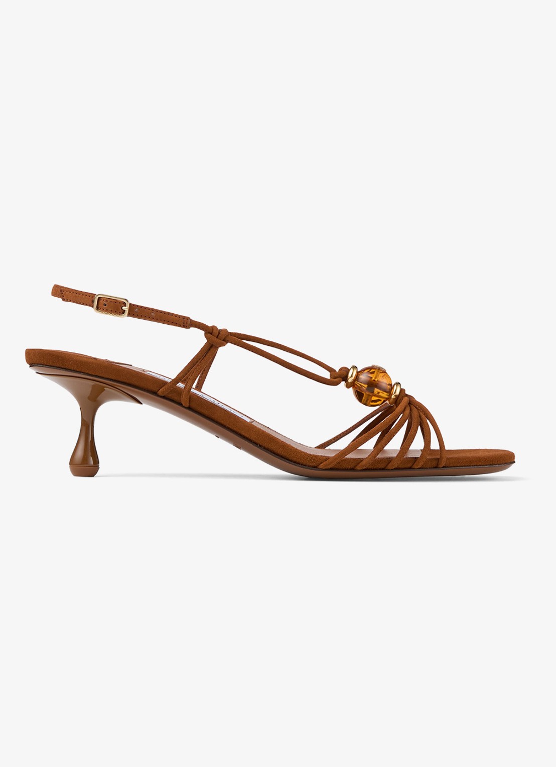 Jimmy Choo Lova 50 sandalette van geitensuède - voorkant 4 bruin