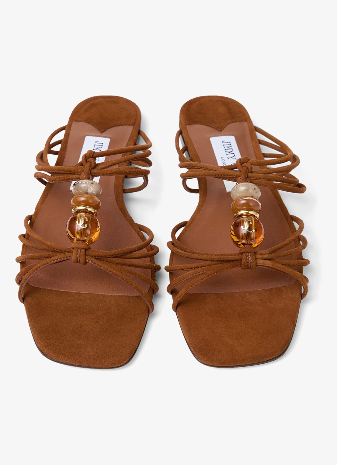 Jimmy Choo Lova slipper van geitensuède - detail bruin
