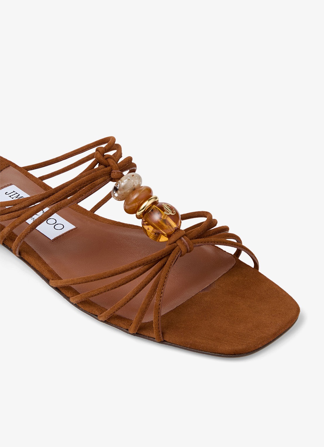 Jimmy Choo Lova slipper van geitensuède - detail 6 bruin