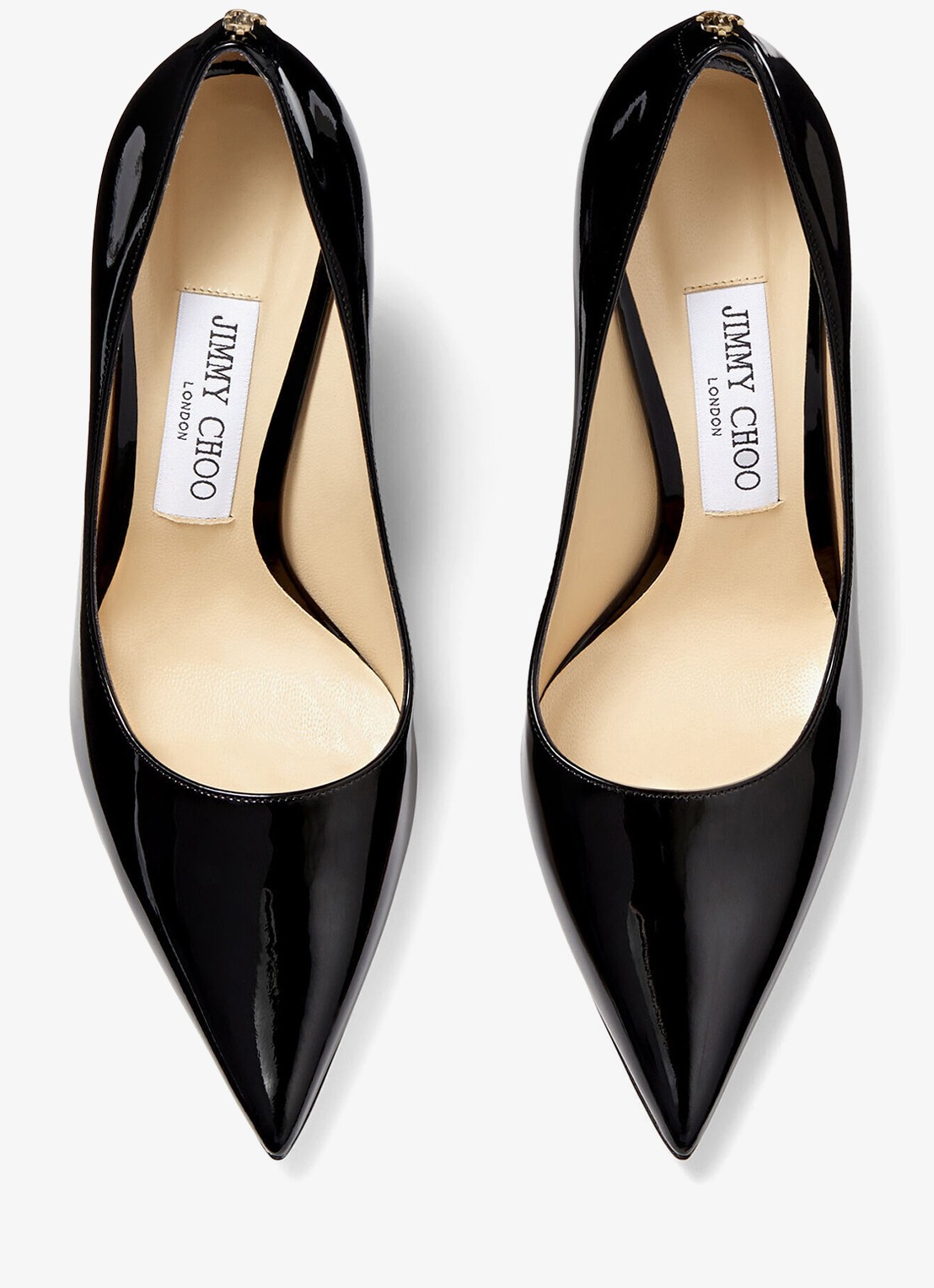 Jimmy Choo Love 100 pump van lakleer - detail 2 zwart