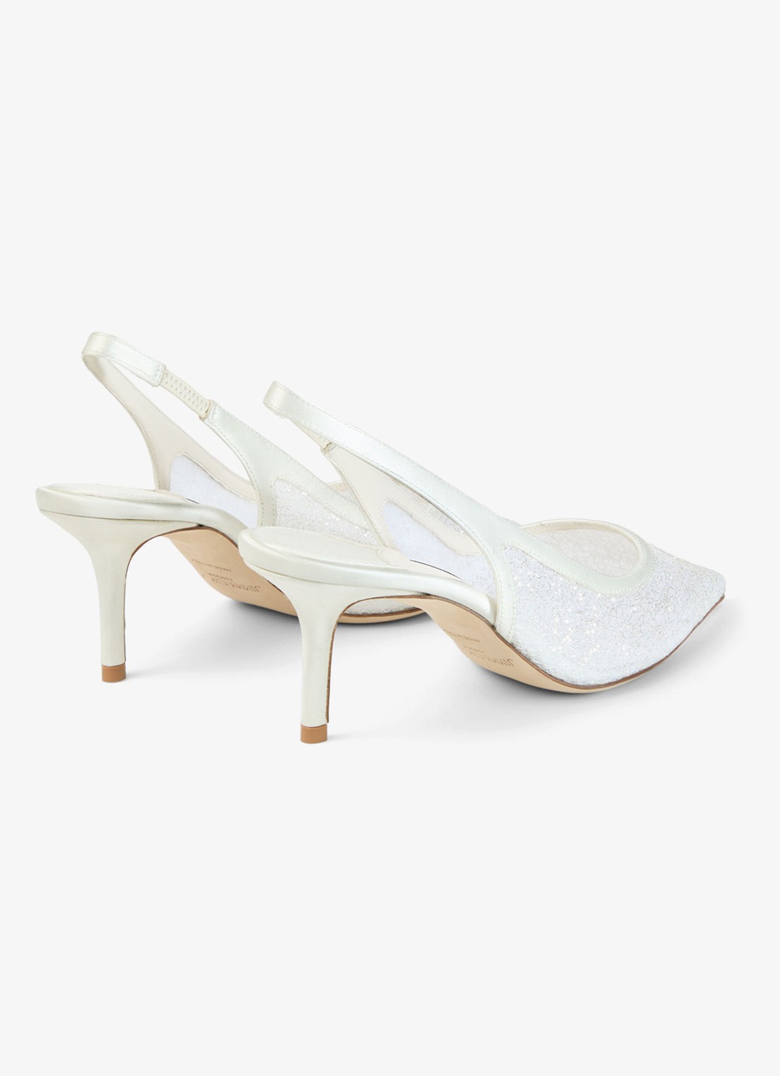 Jimmy Choo Love 65 slingback met glitter - achterkant wit