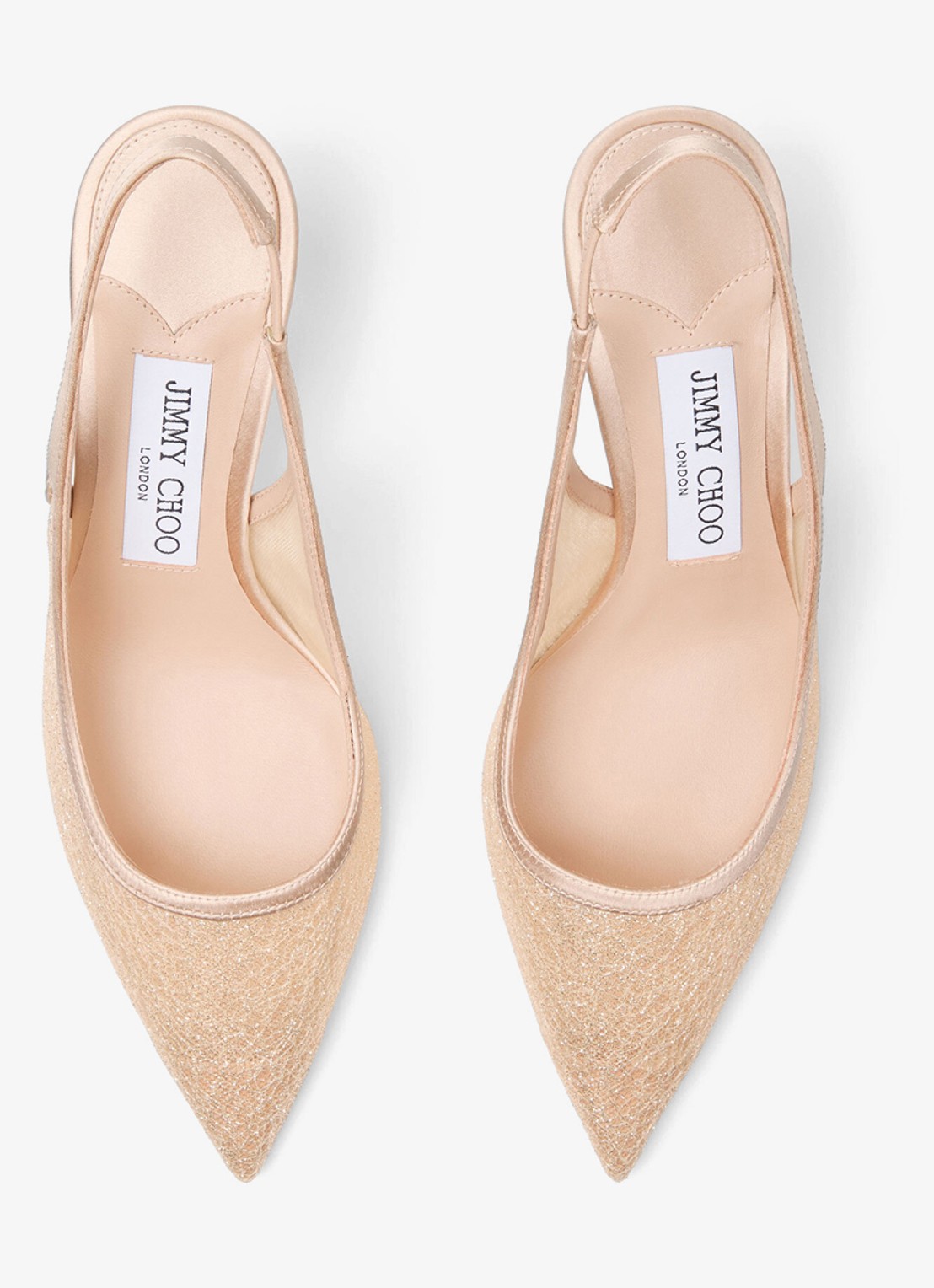 Jimmy Choo Love 65 slingback met glitter - detail 2 beige