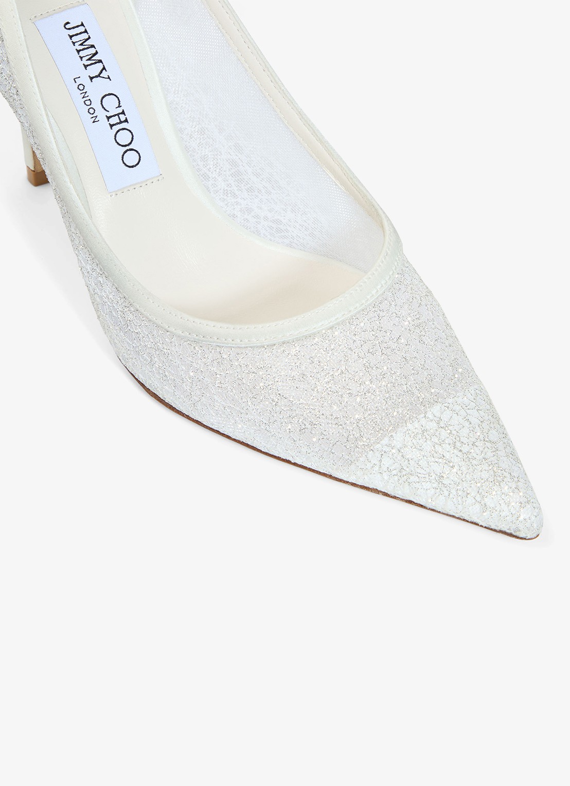 Jimmy Choo Love 85 pump met glitter - detail 5 wit