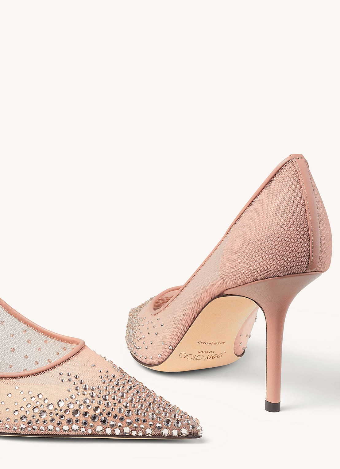 Jimmy Choo Love 85 pump met lamsleren details - detail 4 oudroze