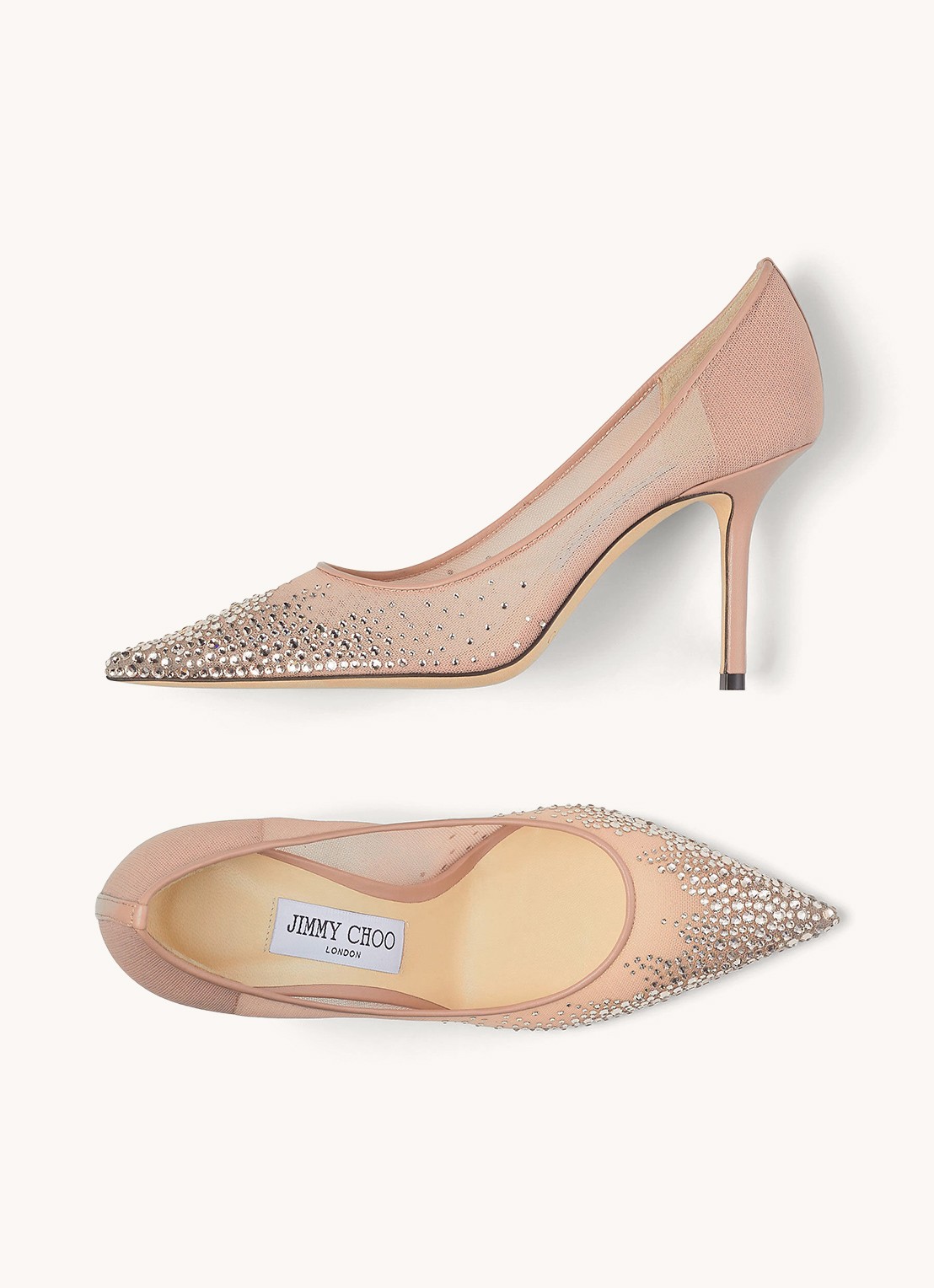 Jimmy Choo Love 85 pump met lamsleren details - detail 5 oudroze